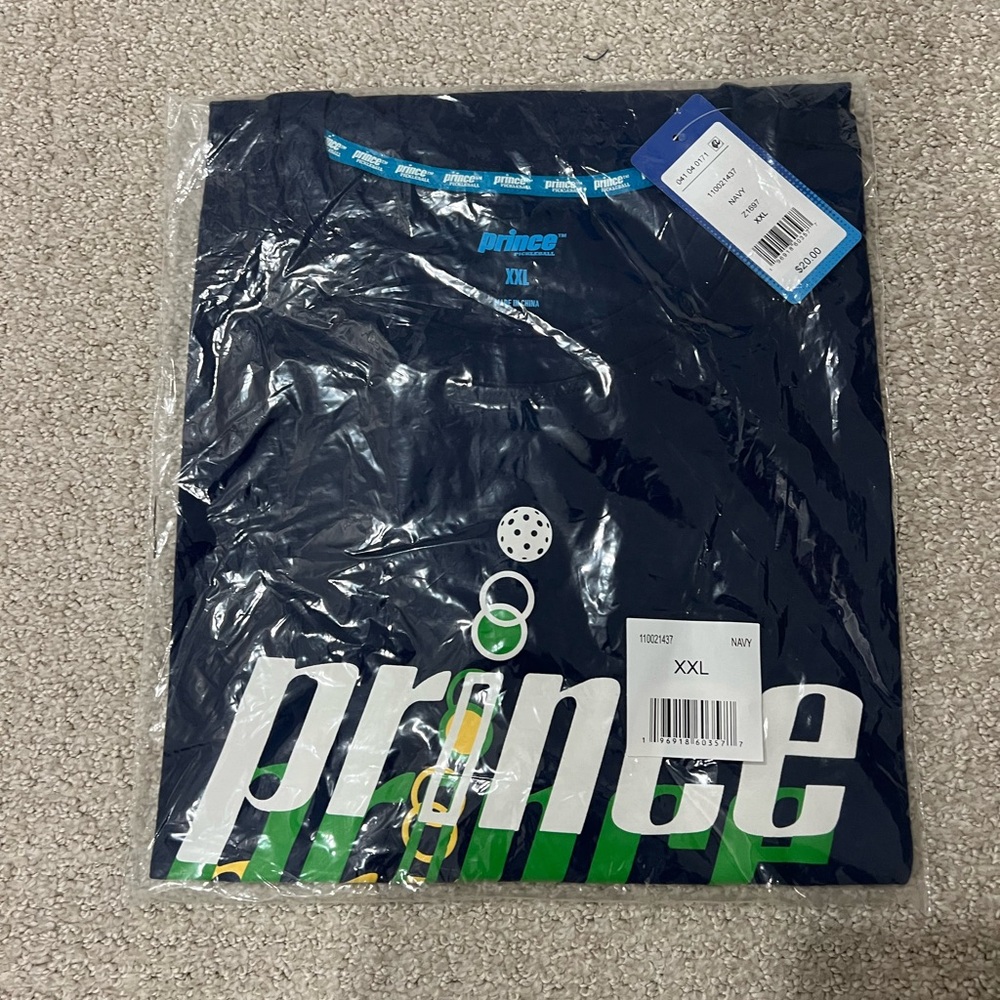 NIP NWT Mens Prince Pickleball Navy Graphic T-Shirt XXL